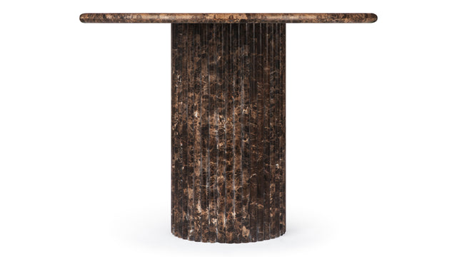 Saturn - Saturn Oval Dining Table, Dark Emperador Marble, 98in