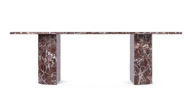 Dante - Dante Dining Table, Rosso Levanto Marble, 98in