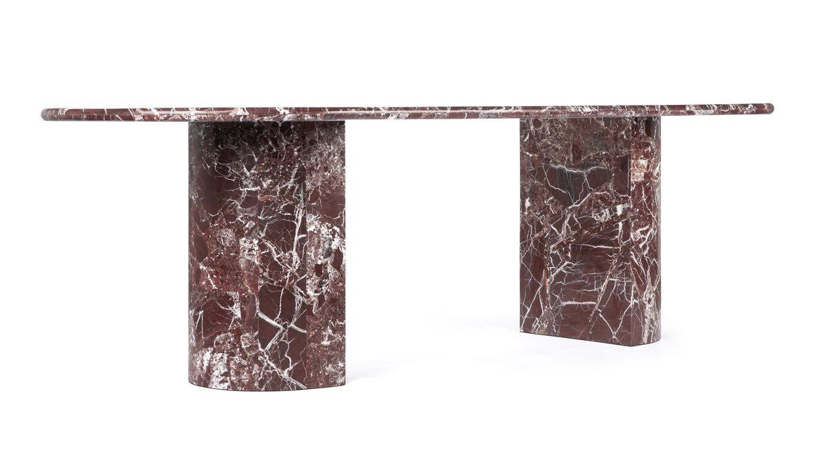 Dante - Dante Dining Table, Rosso Levanto Marble, 98in