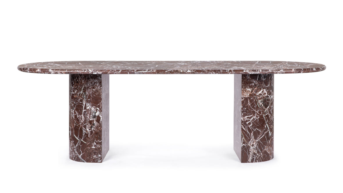 Dante - Dante Dining Table, Rosso Levanto Marble, 98in