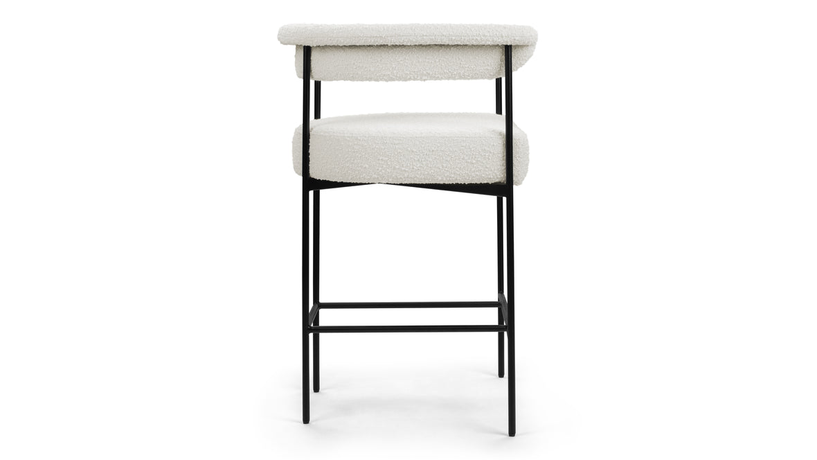 Mei - Mei Counter Stool, Warm White Boucle, Seat Height 26.5in