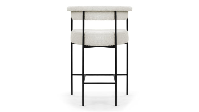 Mei - Mei Counter Stool, Warm White Boucle, Seat Height 26.5in