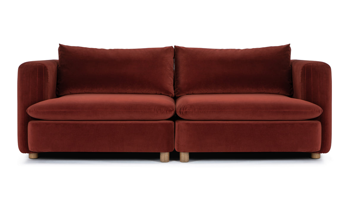 Morrell - Morrell Two Seater Sofa, Garnet Velvet