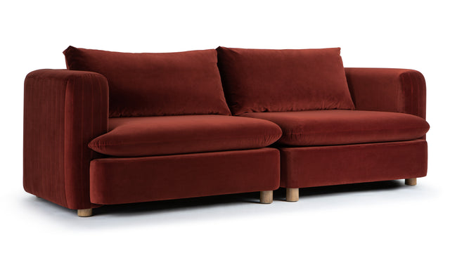 Morrell - Morrell Two Seater Sofa, Garnet Velvet