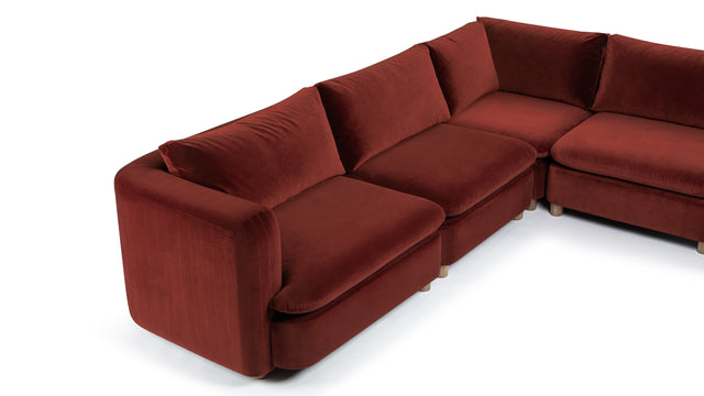 Morrell - Morrell Sectional, Left Corner, Garnet Velvet