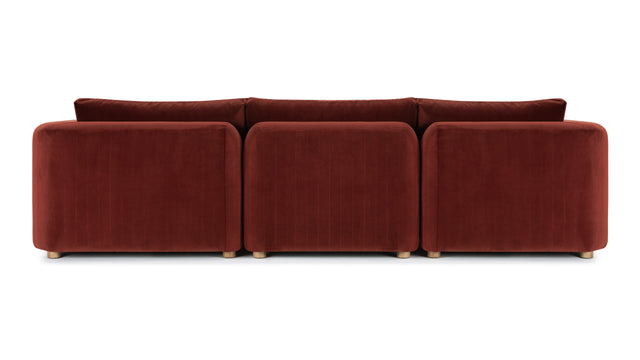 Morrell - Morrell Sectional, Left Corner, Garnet Velvet