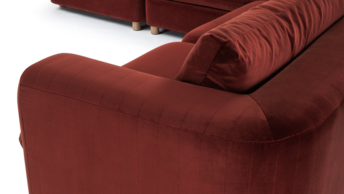 Morrell - Morrell Sectional, Right Corner, Garnet Velvet