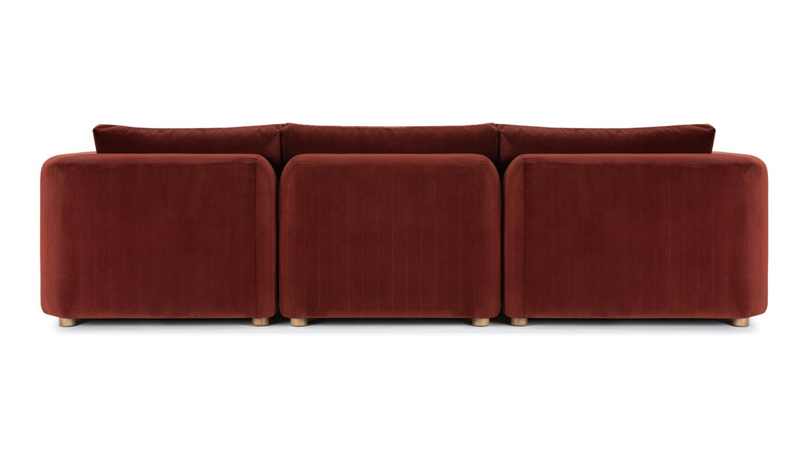 Morrell - Morrell Sectional, Right Corner, Garnet Velvet