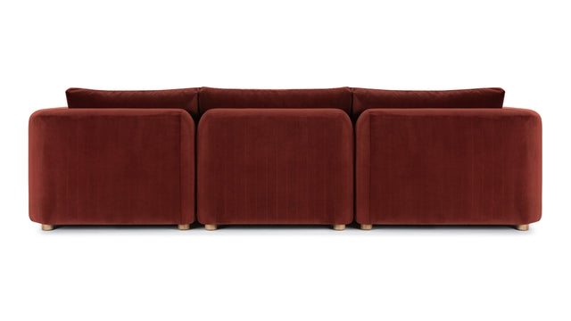 Morrell - Morrell Sectional, Right Corner, Garnet Velvet