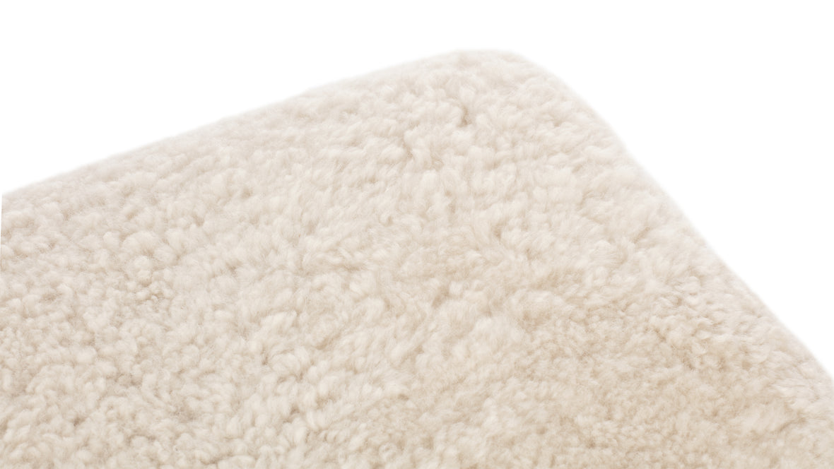 Tired Man - Tired Man Ottoman, Natural Luxe Sheepskin