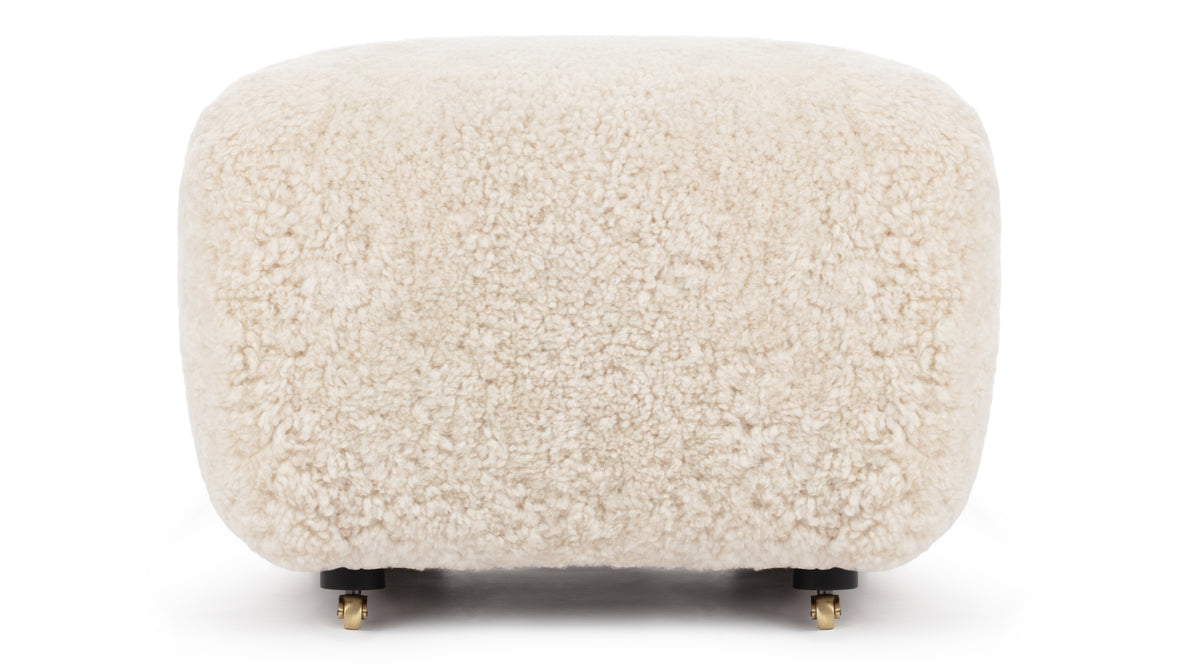 Tired Man - Tired Man Ottoman, Natural Luxe Sheepskin