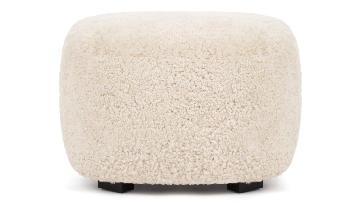 Tired Man - Tired Man Ottoman, Natural Luxe Sheepskin