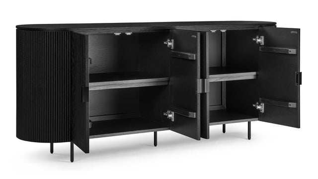 Emery - Emery Fluted Sideboard, Black, 71in