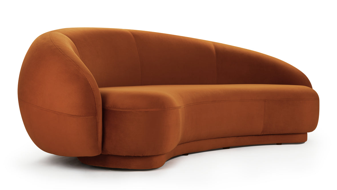 Julep - Julep Sofa, Burnt Orange Velvet