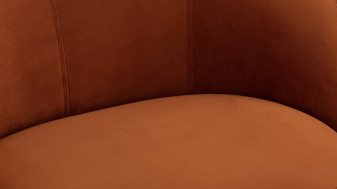 Julep - Julep Lounge Chair, Burnt Orange Velvet