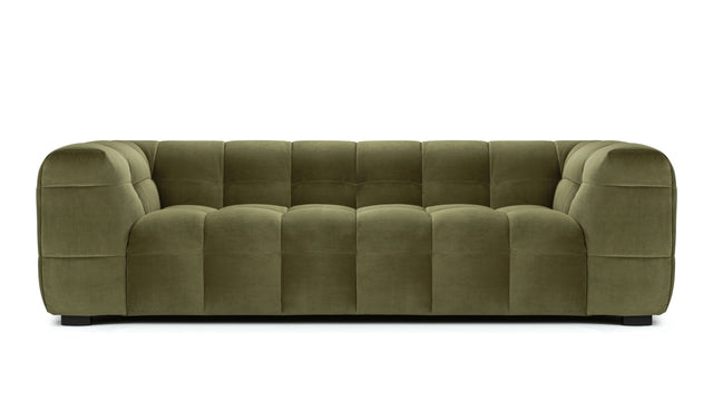 Stan - Stan Three Seater Sofa, Olive Green Velvet