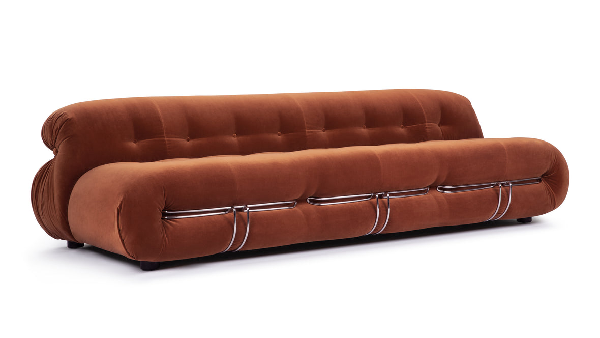 Soriana - Soriana Three Seater Sofa, Spice Velvet