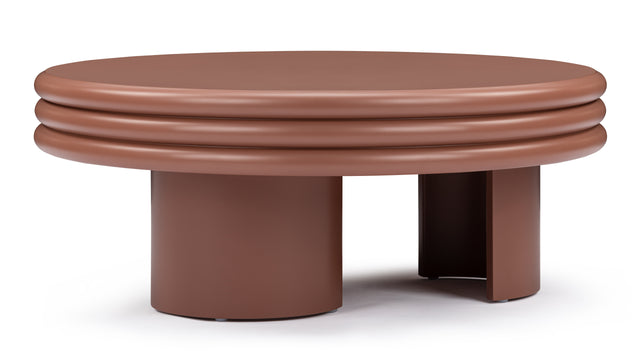 Pascal - Pascal Round Coffee Table, Low, Terracotta