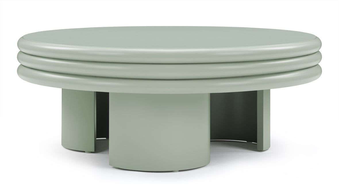 Pascal - Pascal Round Coffee Table, Low, Mist Green