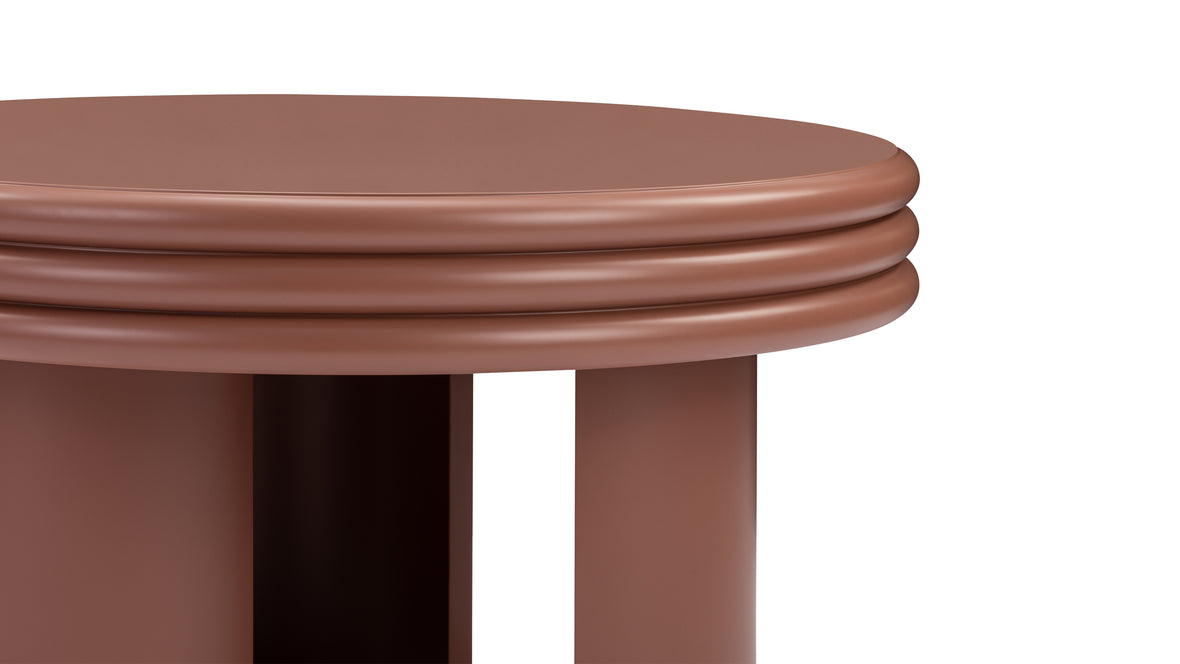 Pascal - Pascal Round Coffee Table, High, Terracotta