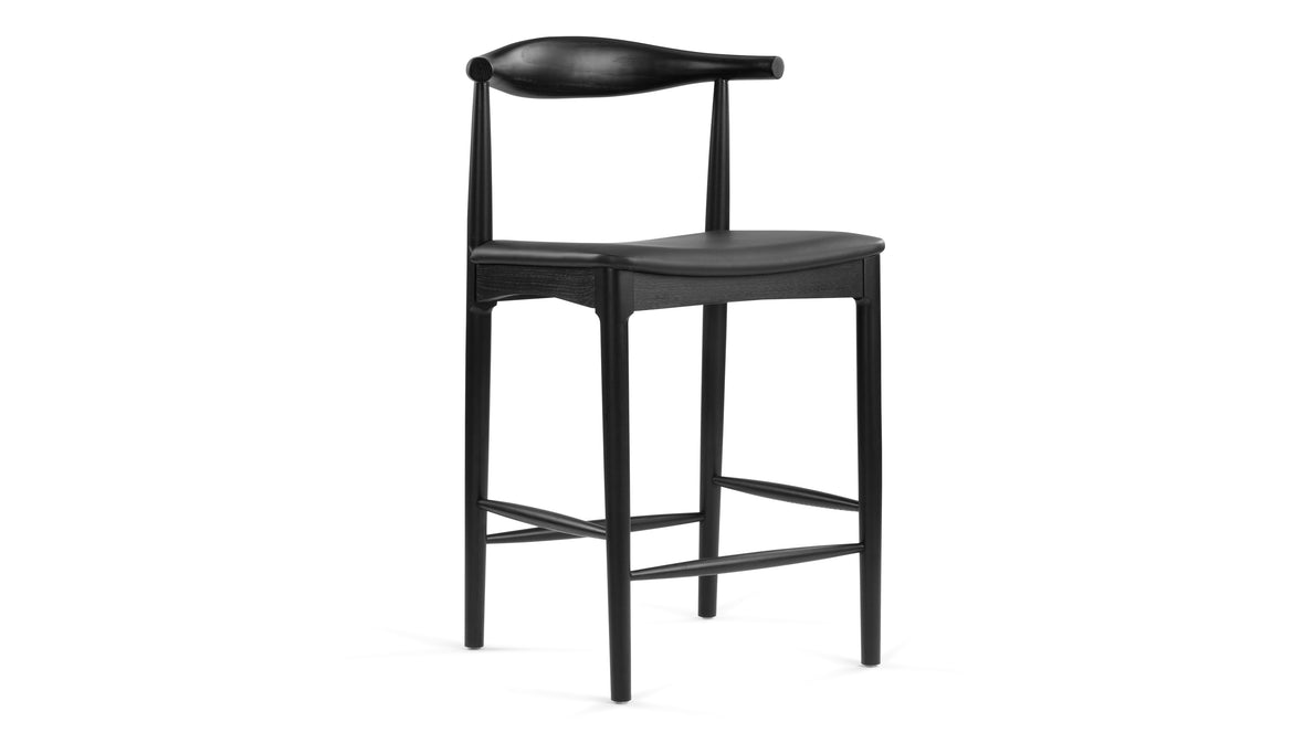 CH20 Elbow - CH20 Elbow Counter Stool, Black, Wide Version