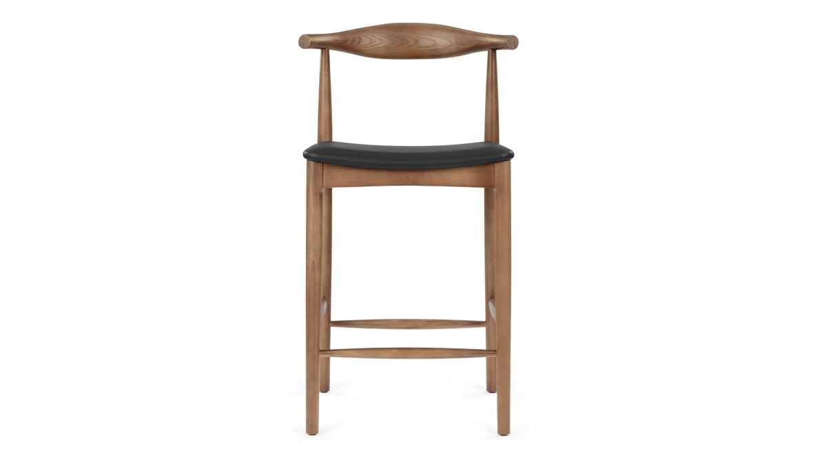 Elbow - Elbow Counter Stool, Walnut, Wide Version