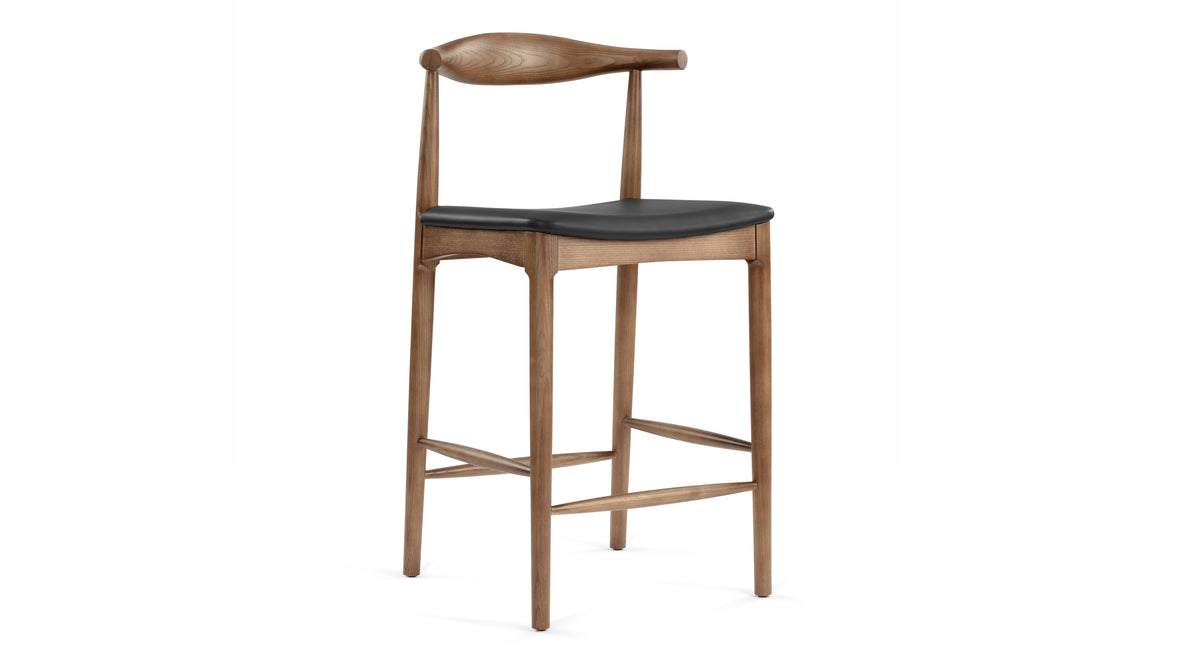 Elbow - Elbow Counter Stool, Walnut, Wide Version