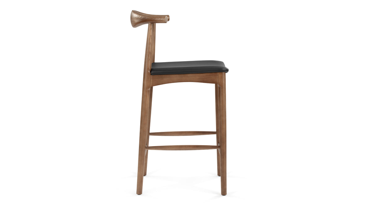 Elbow - Elbow Counter Stool, Walnut, Wide Version