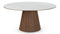 Cella - Cella Dining Table, White Ceramic and Walnut, 63in