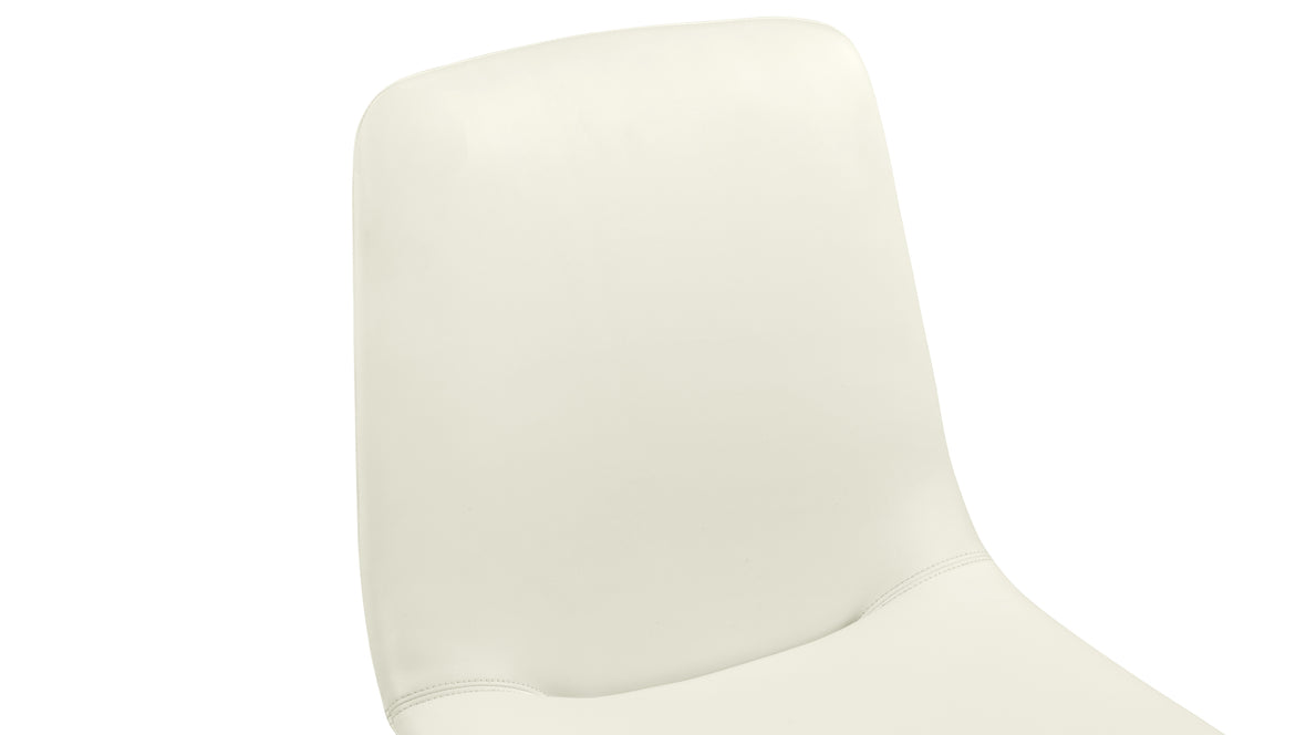 LeBlanc - LeBlanc Side Chair, Eggshell Vegan Leather and Natural Ash