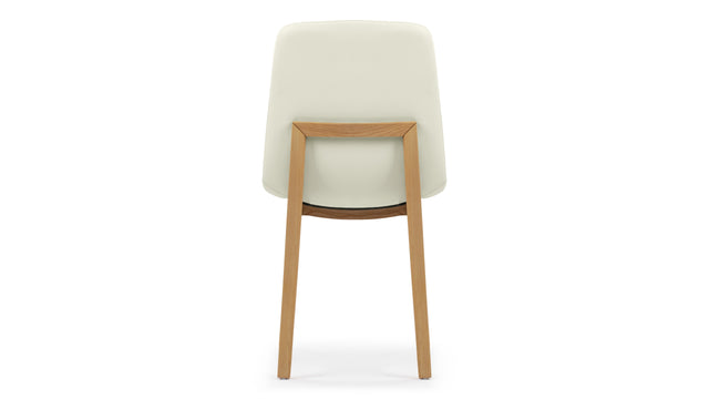 LeBlanc - LeBlanc Side Chair, Eggshell Vegan Leather and Natural Ash