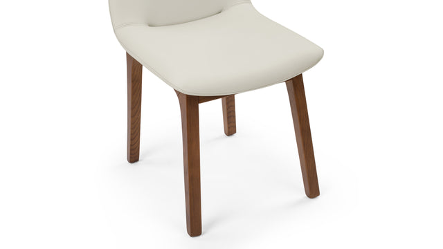 LeBlanc - LeBlanc Side Chair, Taupe Vegan Leather and Walnut