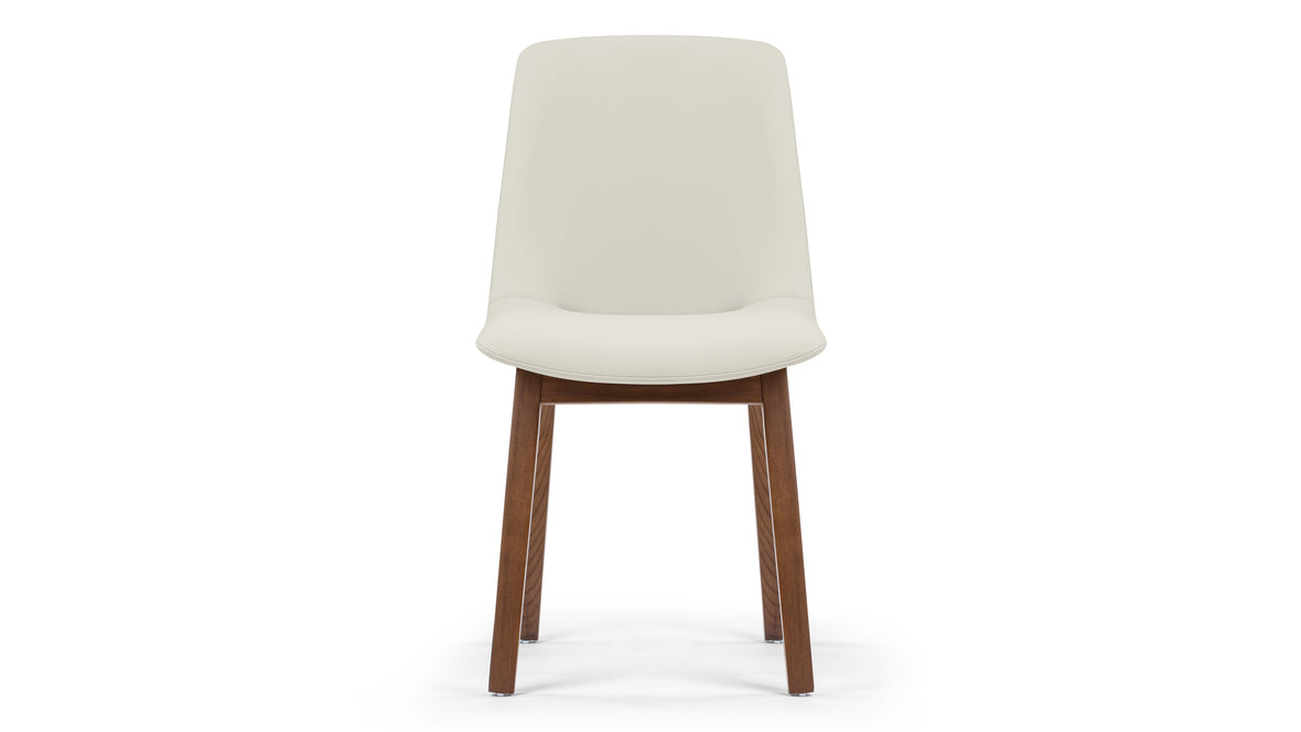 LeBlanc - LeBlanc Side Chair, Taupe Vegan Leather and Walnut