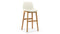 LeBlanc - LeBlanc Bar Stool, Eggshell Vegan Leather and Natural Ash