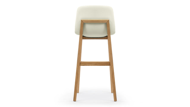 LeBlanc - LeBlanc Bar Stool, Eggshell Vegan Leather and Natural Ash