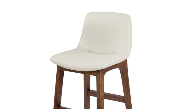 LeBlanc - LeBlanc Bar Stool, Taupe Vegan Leather and Walnut