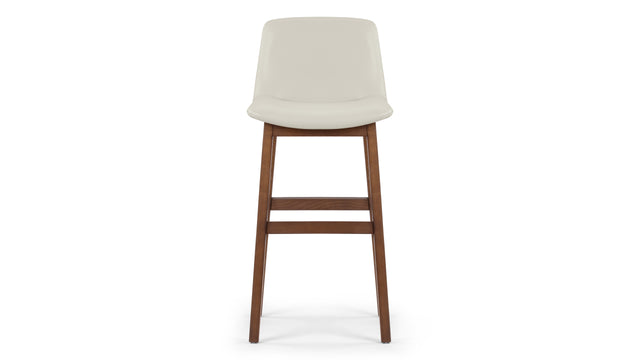 LeBlanc - LeBlanc Bar Stool, Taupe Vegan Leather and Walnut