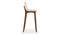 LeBlanc - LeBlanc Bar Stool, Taupe Vegan Leather and Walnut