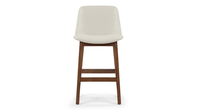 LeBlanc - LeBlanc Counter Stool, Taupe Vegan Leather and Walnut