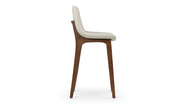 LeBlanc - LeBlanc Counter Stool, Taupe Vegan Leather and Walnut