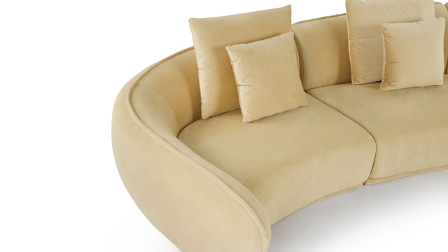 Moreau - Moreau Sectional Sofa, Soft Beige Velvet