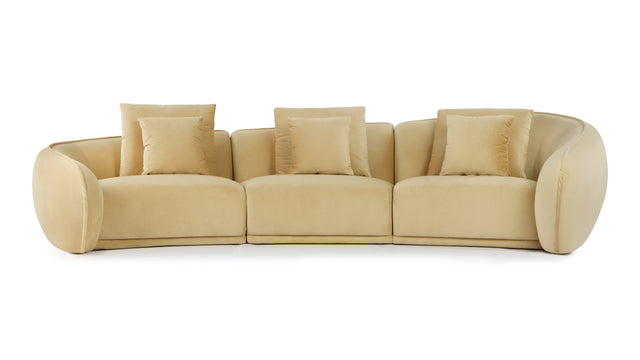 Moreau - Moreau Sectional Sofa, Soft Beige Velvet