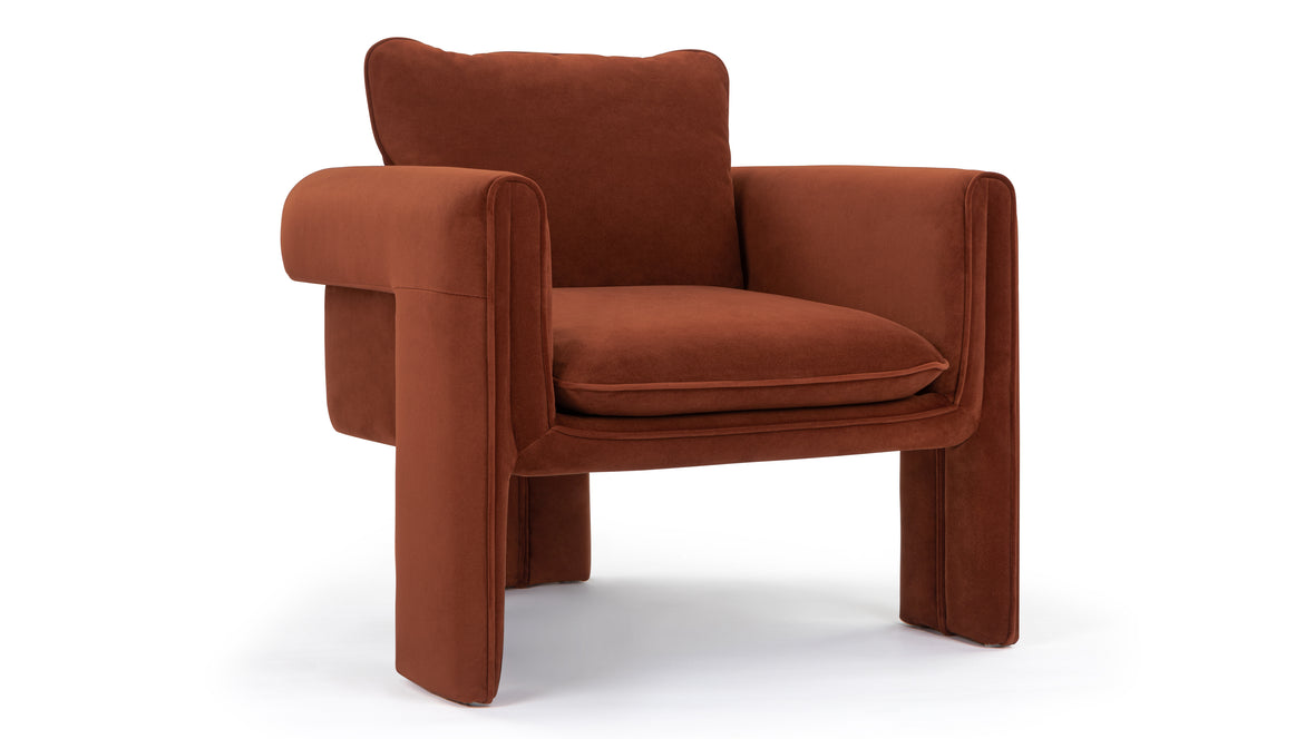 De Luz - De Luz Armchair, Russet Plush Velvet