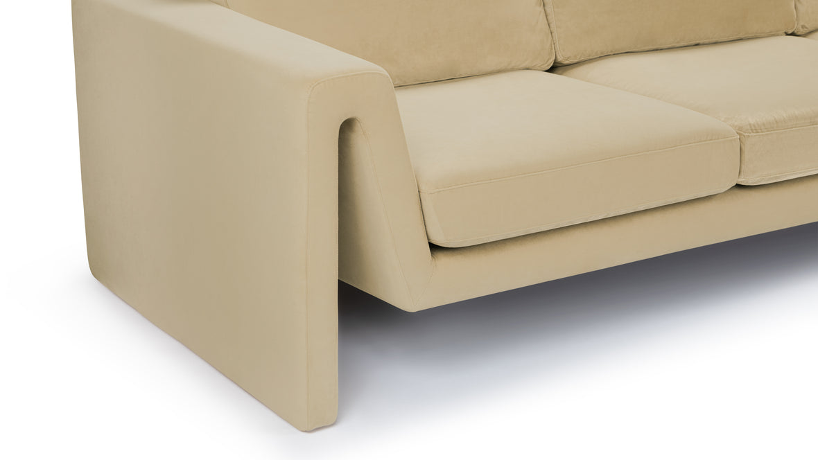 Amore - Amore Sofa, Soft Beige Velvet