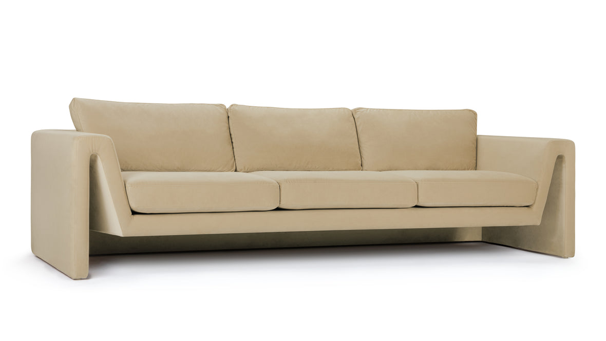 Amore - Amore Sofa, Soft Beige Velvet