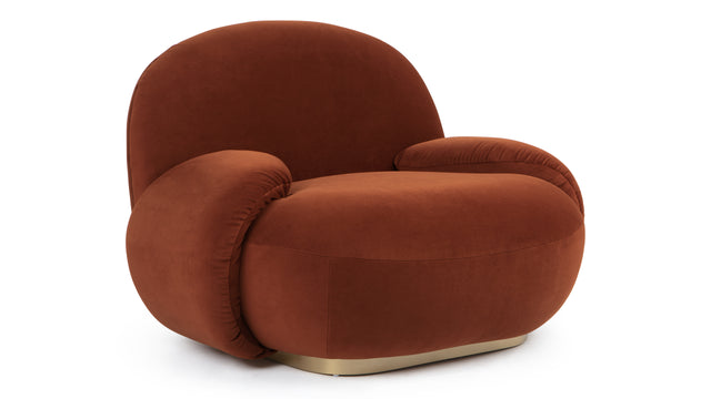 Palais - Palais Lounge Armchair, Russet Plush Velvet