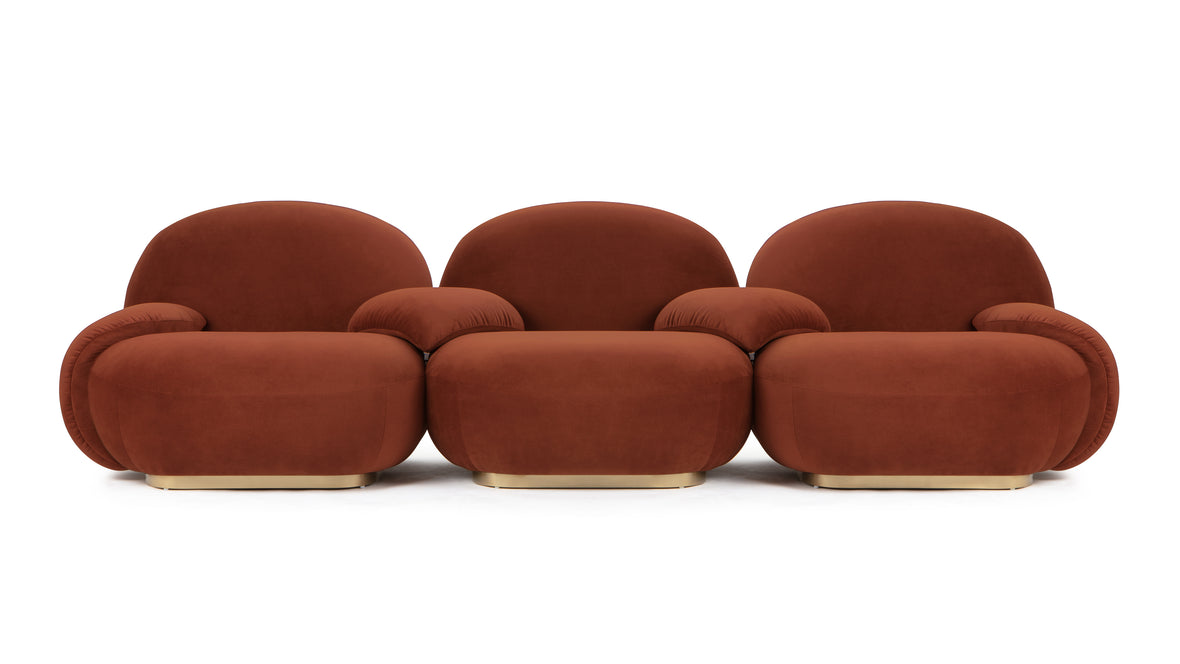 Palais - Palais Sofa, Russet Plush Velvet