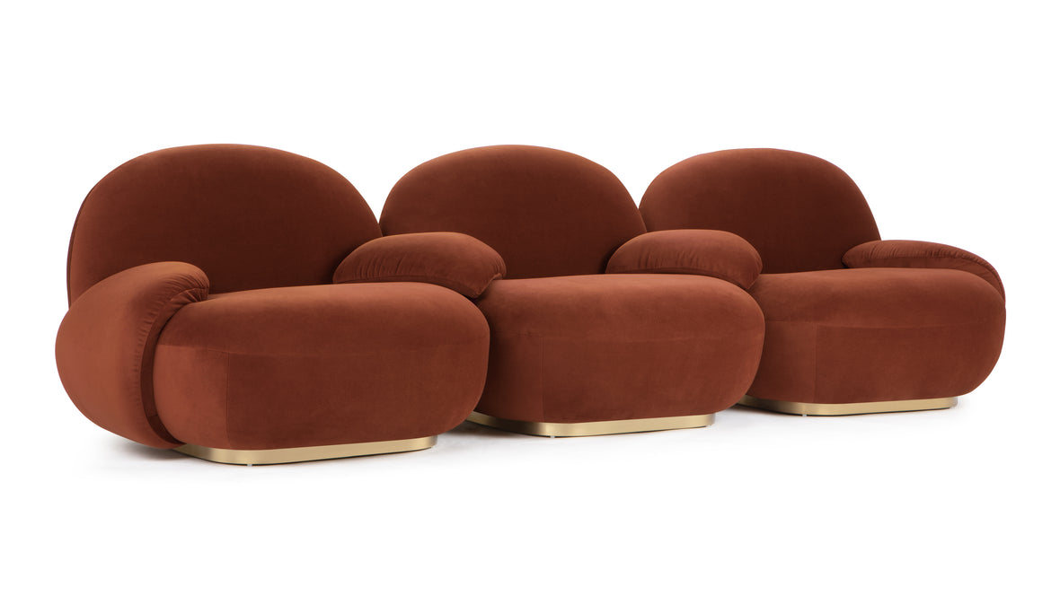 Palais - Palais Sofa, Russet Plush Velvet