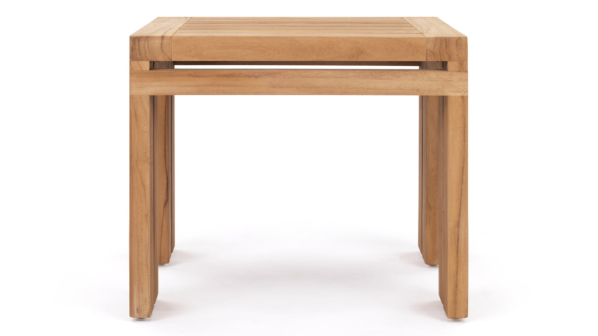 Lusso - Lusso Outdoor Side Table, Natural Teak