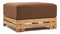 Lusso - Lusso Outdoor Ottoman, Natural Teak with Mocha Cushion